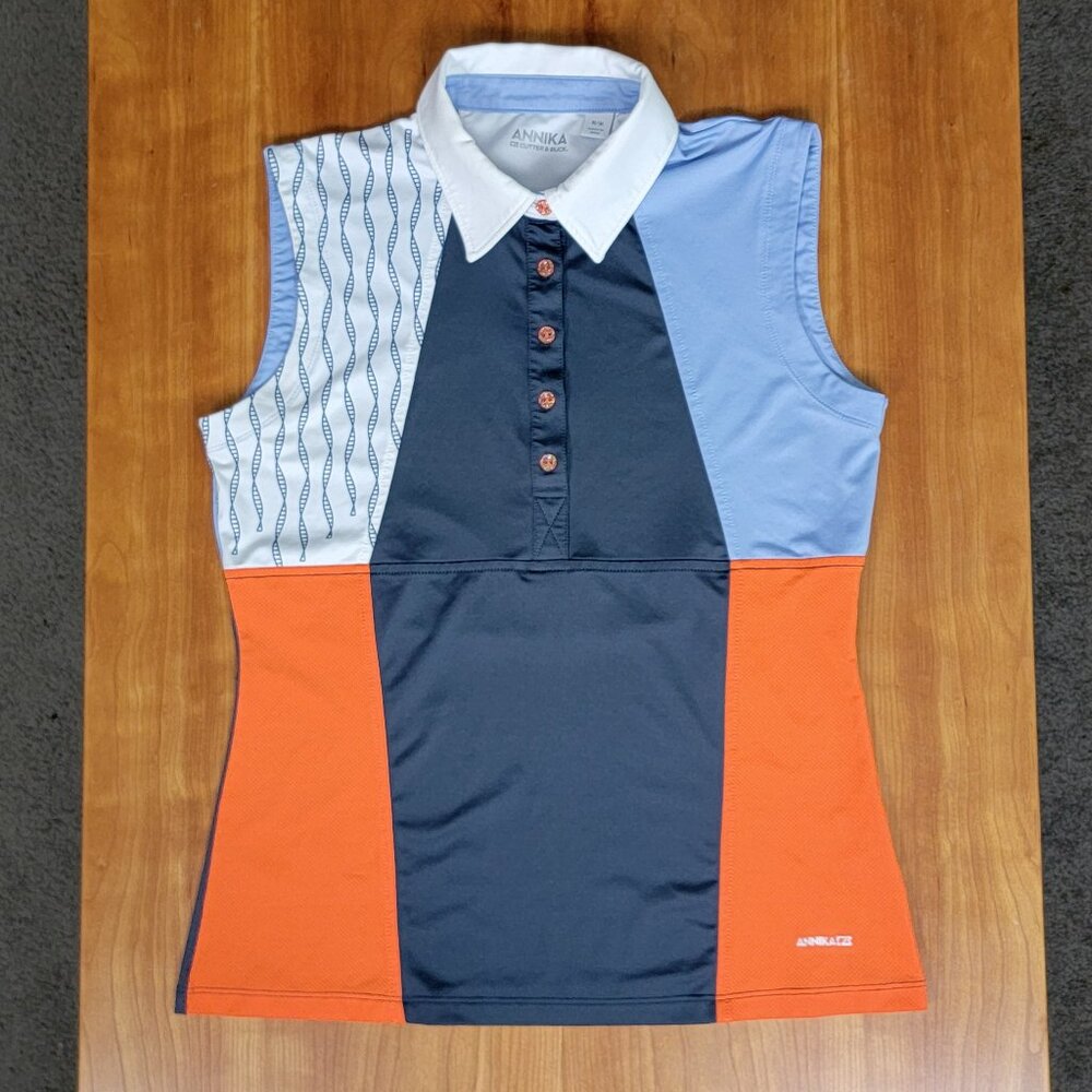 Annika by Cutter & Buck Women's Sleeveless Colorblock Golf Polo - M - Picture 3 of 7